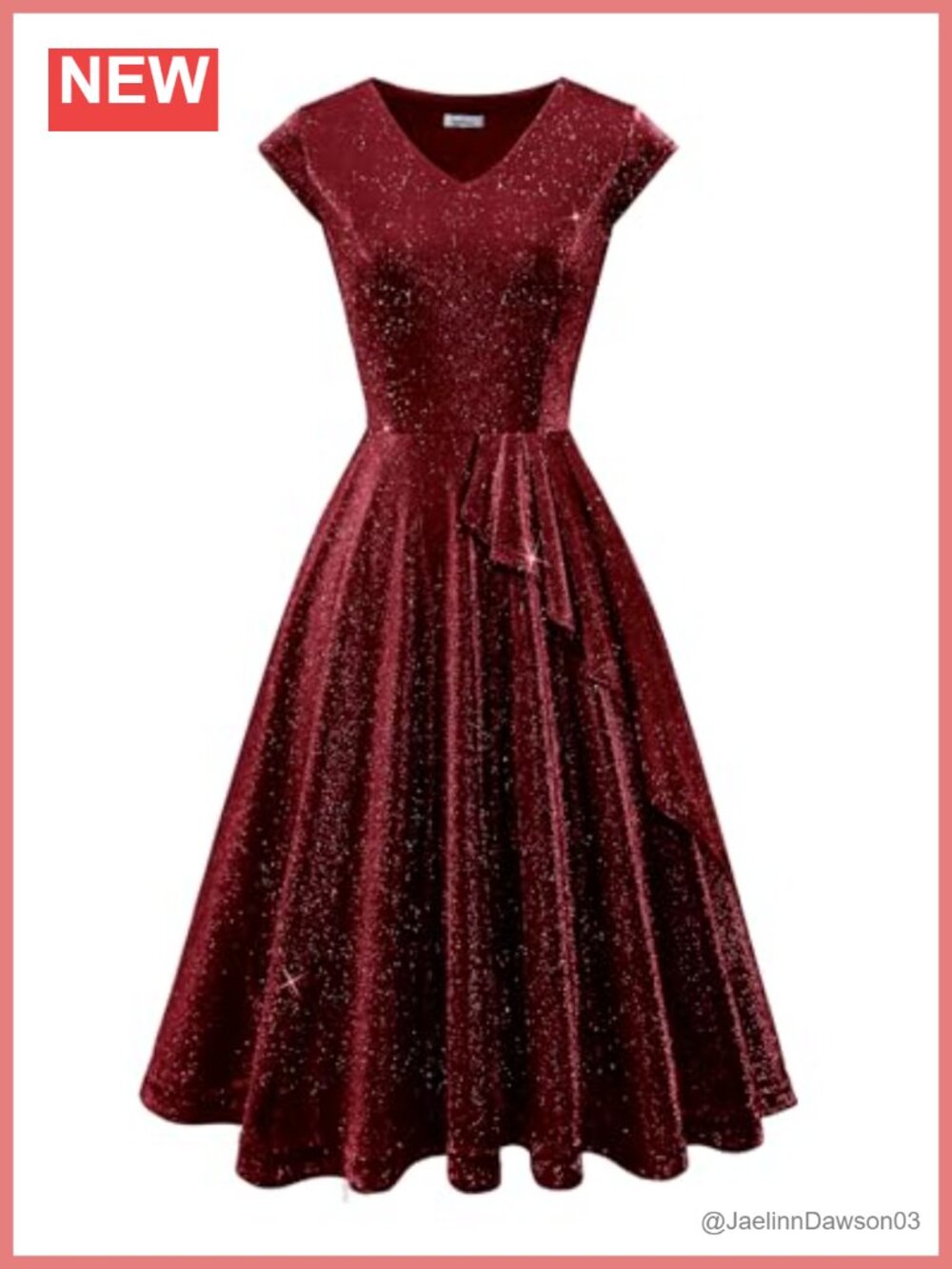 Sparkly Glitter Semi Formal Homecoming Dress V-Neck A-Line Knee Length